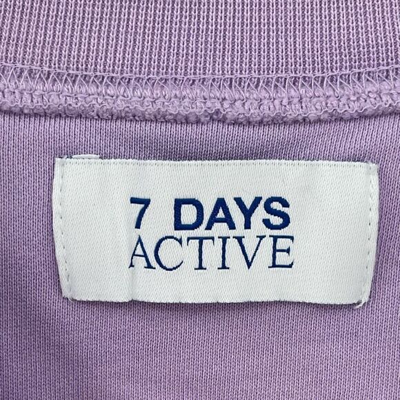 7 Days Active Summer Drop Monday Crewneck Sweatshirt Women Small Purple 90112 - Picture 4 of 7